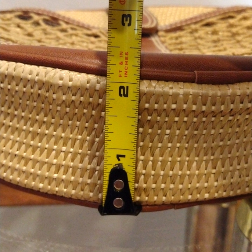 NWOT Etienne Aigner Crossbody Rattan Purse Satchel - Picture 11 of 11